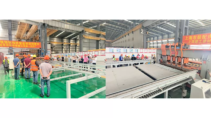 Tianjin Yinfeng's Stepless Wire Mesh Welding Machine producing at the Shanghai Prefabricated Building Intelligent Manufacturing Observation Conference